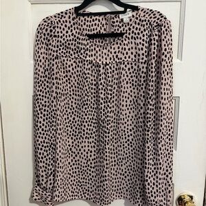 J Crew Pink and Black Polka Dot Women's Top